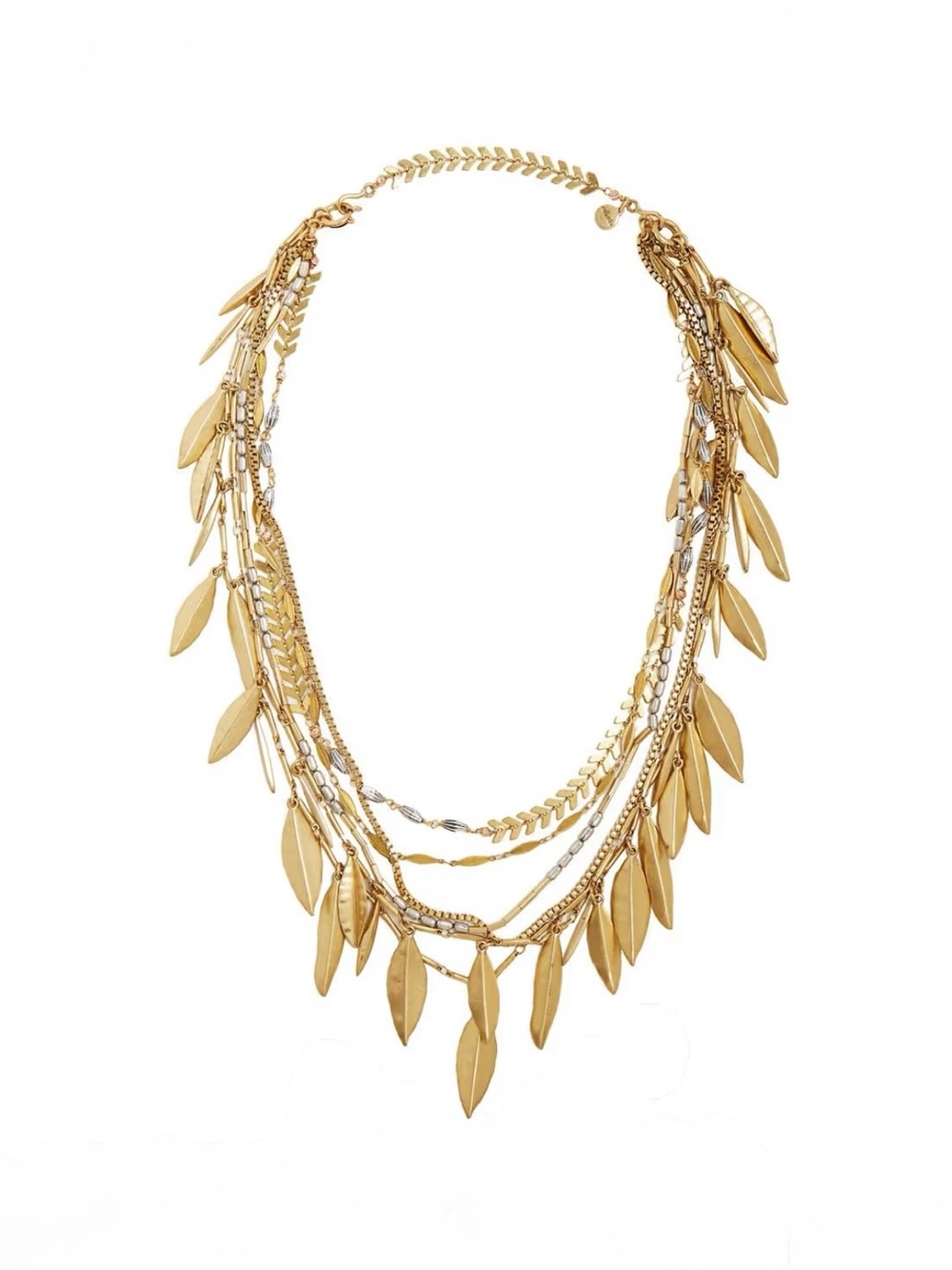 Stella and Dot Garland Fringe Gold Leaf Necklace
